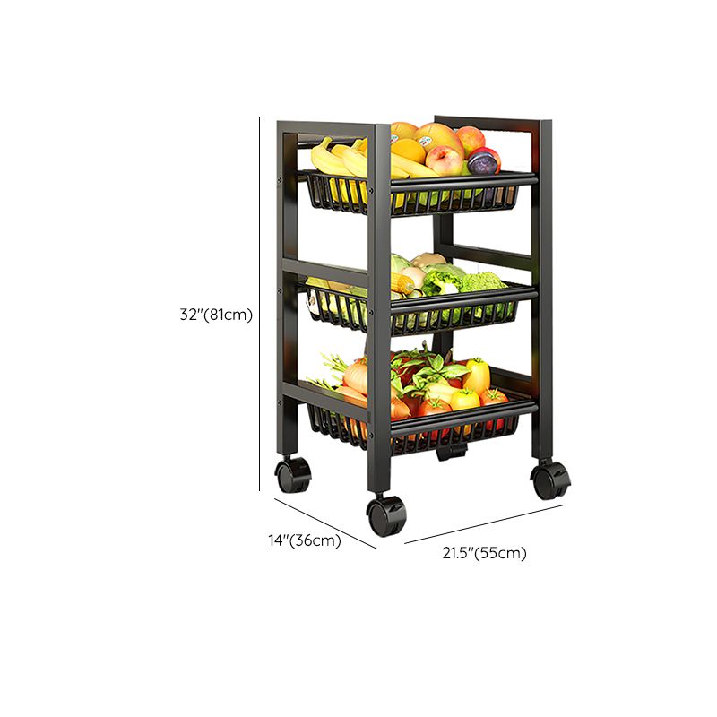 Metal Modern Prep Table Open Storage Home Dining with Basket Prep Table