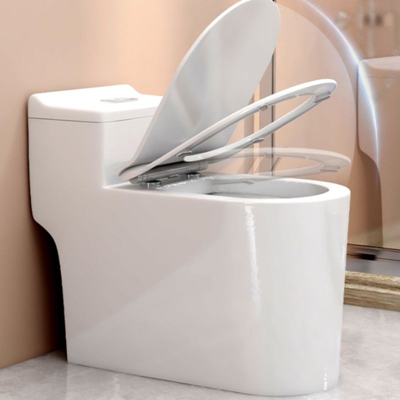 Modern Floor Mounted Toilet White Slow Close Seat Included Toilet Bowl for Washroom