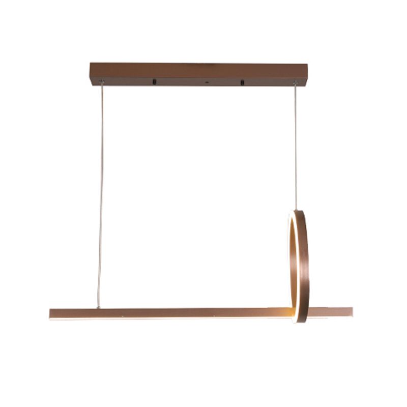 Modern Metal Island Light Geometric LED Island Pendant for Dining Room