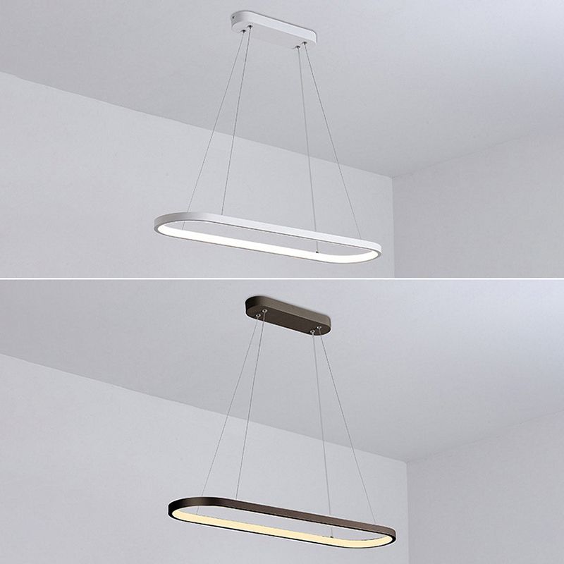 LED Island Lamp Moderner einfacher Stil Aluminium Anhänger Licht für Esszimmer