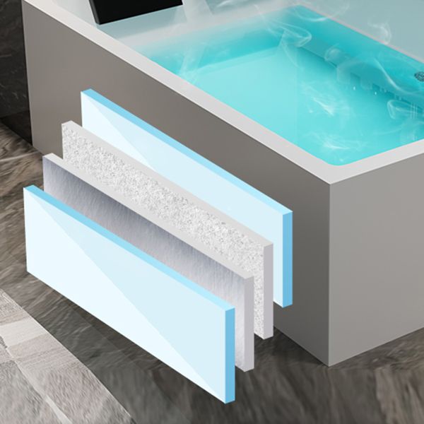 Modern Rectangular Acrylic Bathtub Stand Alone Soaking White Bath