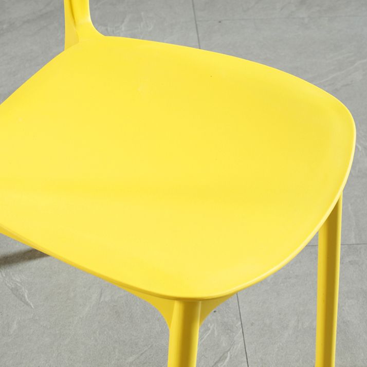 Sillas modernas de comedor y acento Silla sin brazos con respaldo abierto de plástico para interiores y exteriores
