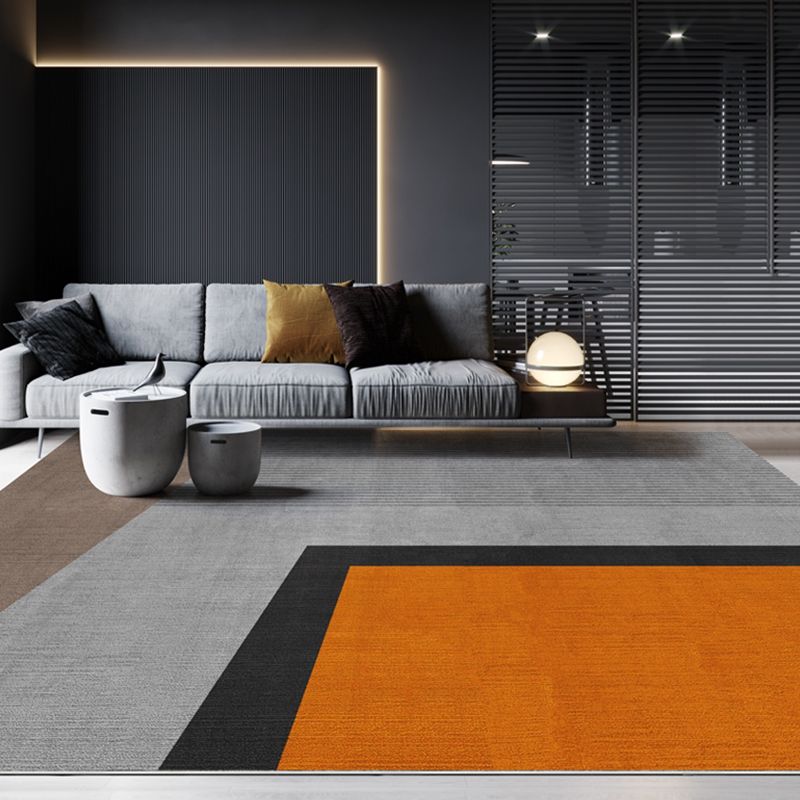 Gorgeous Carpet Funky Contrast Panel Area Rug Washable Polyester Non-Slip Carpet for Living Room