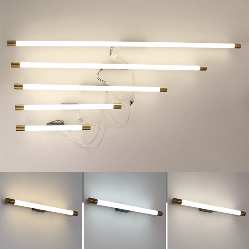 Gold Linear LED Wall Lamp in Modern Concise Style Aluminium Wall Light with Acrylic Shade