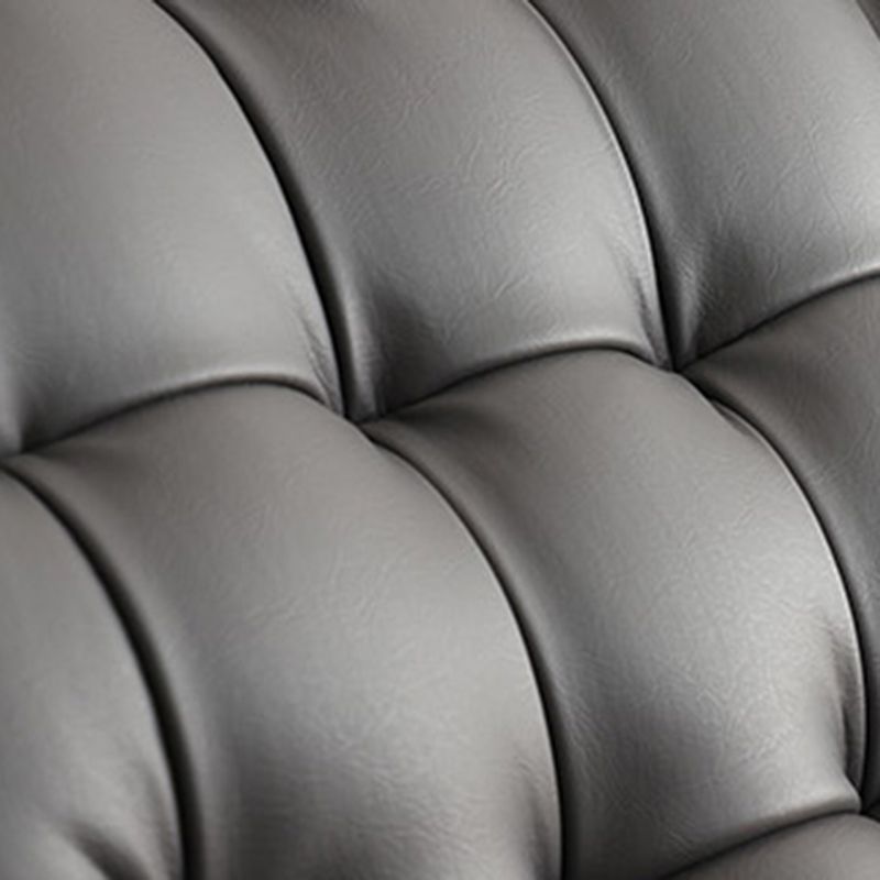 Leather Rocking Chair Plain Contemporary Tufted Cushions Rocking Chair with Ottoman