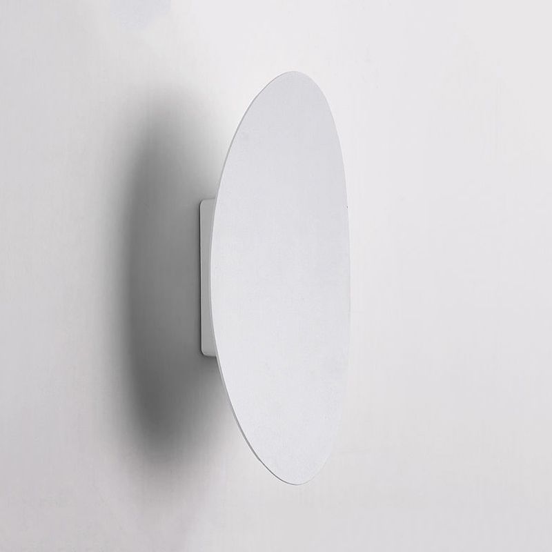 Oval Shape Wall Lamp Modern Style Metal 2 Lights Wall Light in White/Black