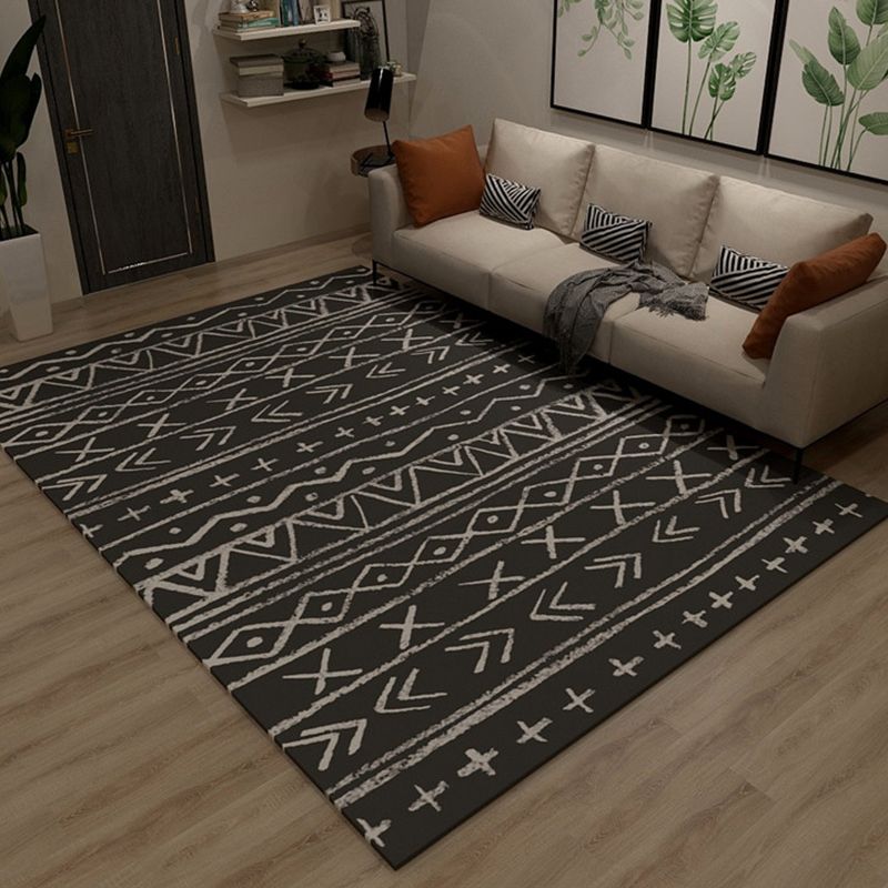 Tapis d'impression ethnique de couleur unie en polyester bohème Bohemian Tapis d'intérieur sans glissement pour décora intérieur