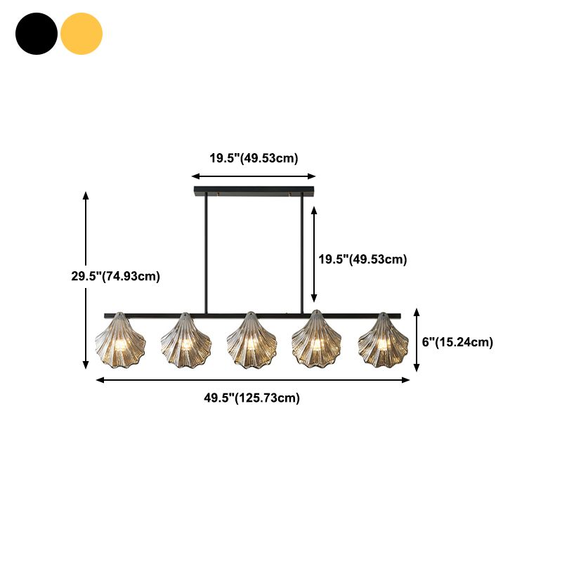Glass Shell Shape Chandelier Light Modern Style Multi Lights Chandelier Light Fixture
