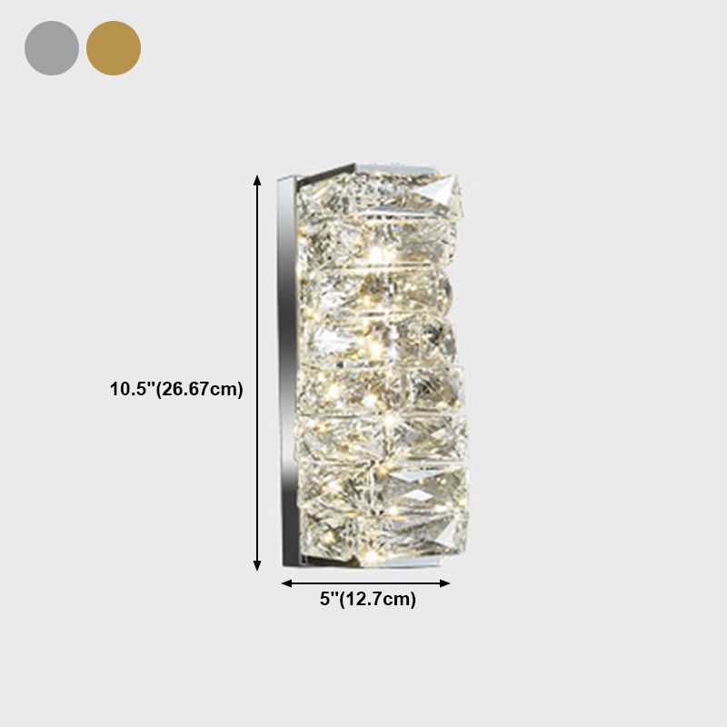 Postmodern Crystal Wall Light Geometric Shape 5" Wide Wall Sconce for Living Room