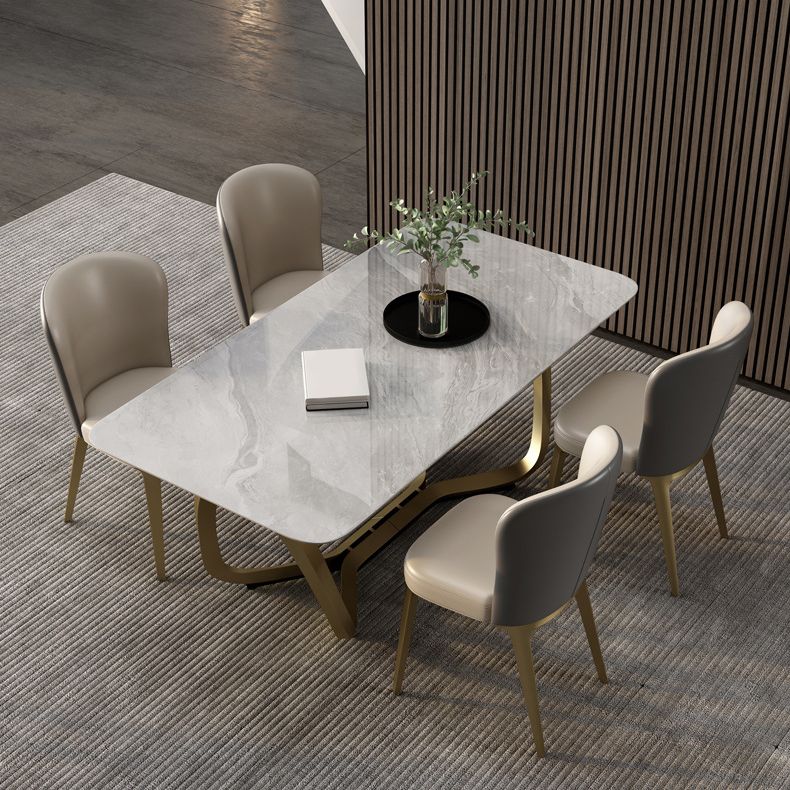 Luxury Sintered Stone Top Dining Set Rectangle 1/2/5/6/7 Pieces Dining Room Table Set