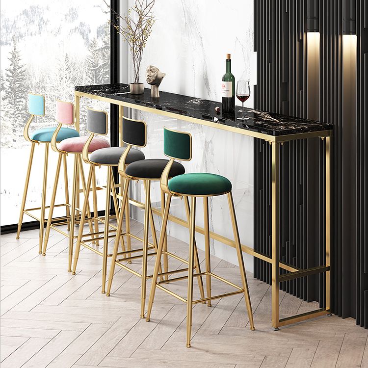 Marble Rectangle Counter Height Dining Table Indoor Footrest Pub Height Dining Table