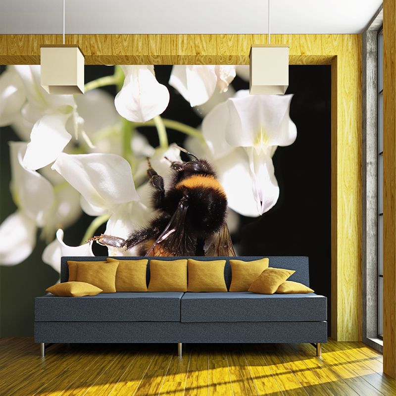 Customized Wisteria Mural Wall Covering Eco-friendly Wallpaper for Bedroom