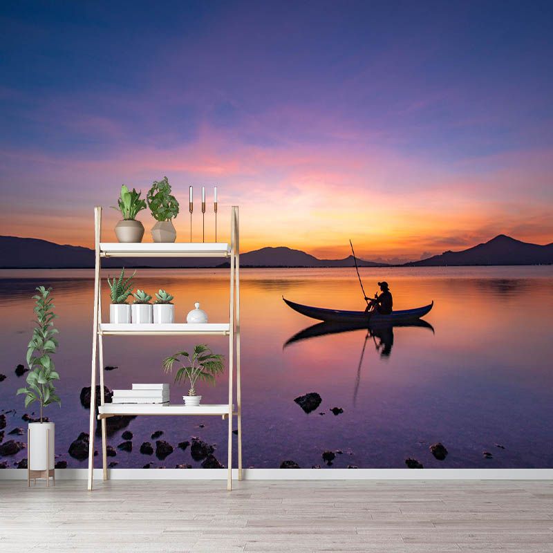 Photography Coastal Sea Printed Living Room Wallpaper Mildew Resistant Tropical