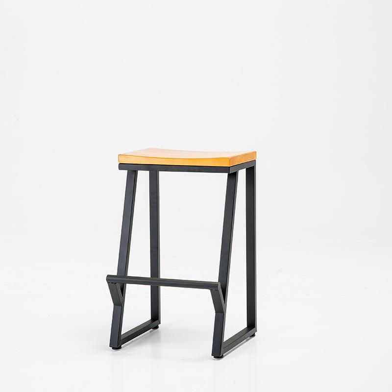 Contemporary Wood Counter Stools Metal Bar Stool for Home Use