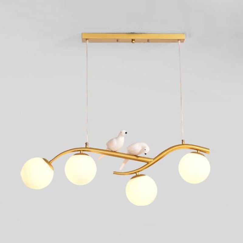 Modern Kitchen Island Lighting Globe Shaded Golden/Black Ceiling Light for Home