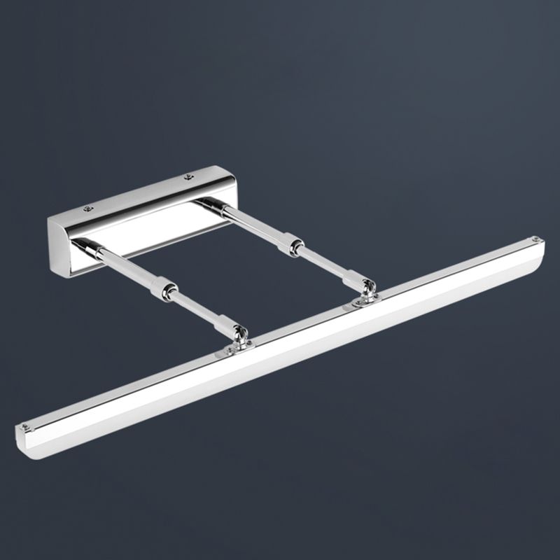 Pronzo della parete a led in argento acrilico in moderna lampada a parete regolabile in acciaio inossidabile per bagno per bagno