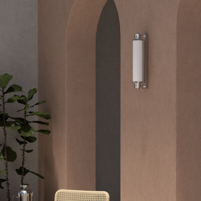 Cilindrische spoelmontage Wand SCONCE Moderne zilveren wand SCONCE Lichten met glazen schaduw