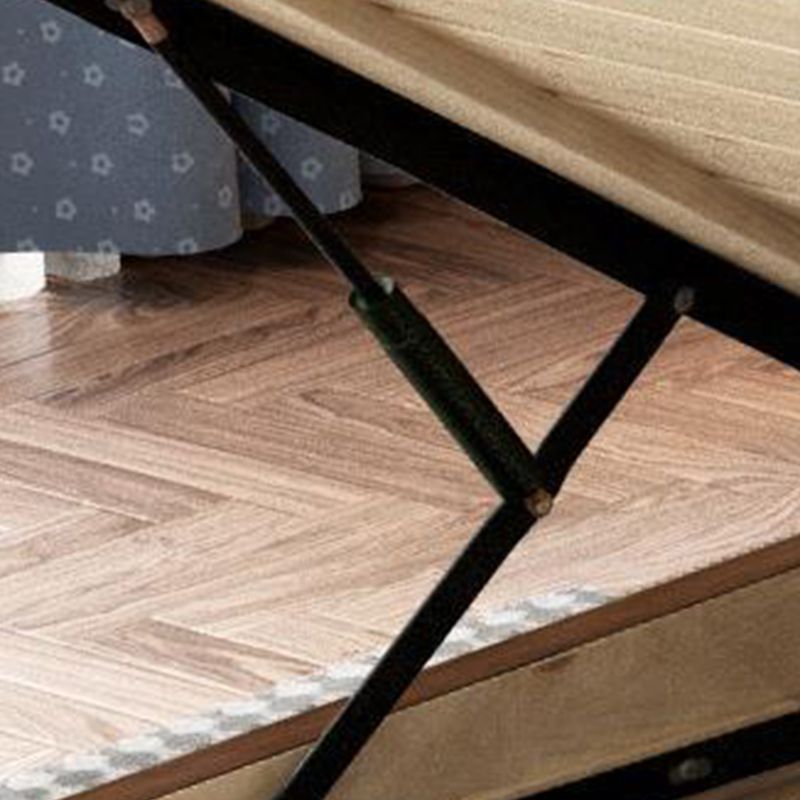 84.65 inch Wide Contemporary Bed Frame Walnut Bed with Headboard