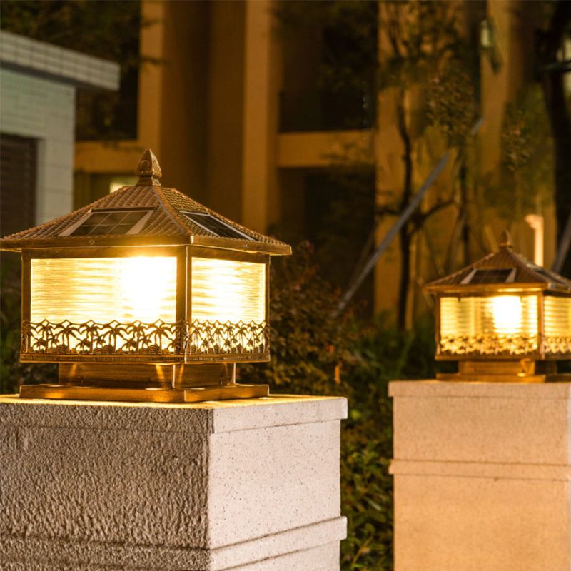 Modern LED Pillar Light Simple Solar Lighting Fixture for Garden