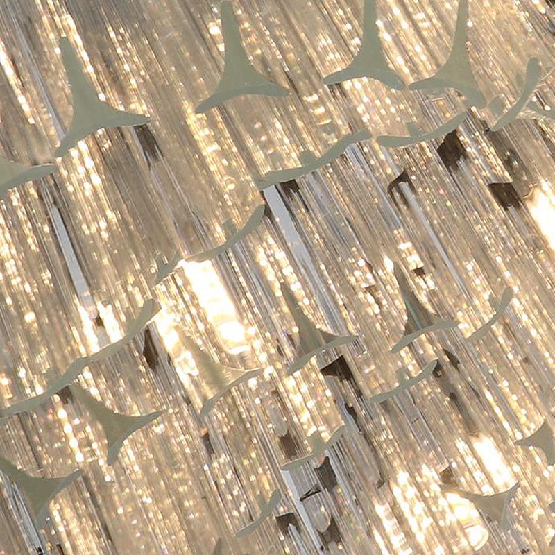 Geschichtete Kronleuchterbeleuchtung moderner abgeschrägter Kristall 10 Lampen -Federung Anhänger Licht in Silber