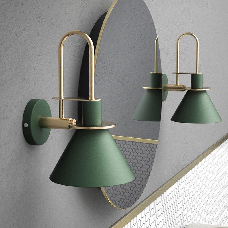 Conical Shaded Sconce Light Fixture Metal Wall Mount Lighting