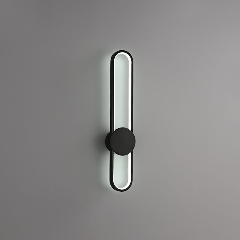 Metal Oval Shade Wall Sconce Modern Style 1 Light Wall Lighting Fixture