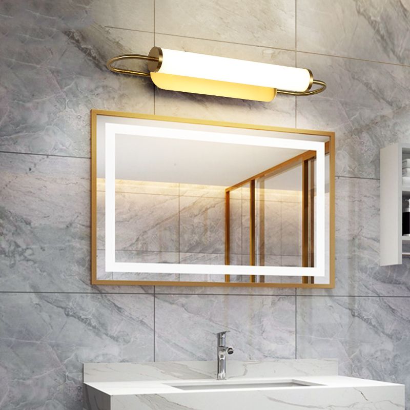 Moderno lampada da parete bronzo bronzo lampada a parete in metallo a 1 luce per bagno