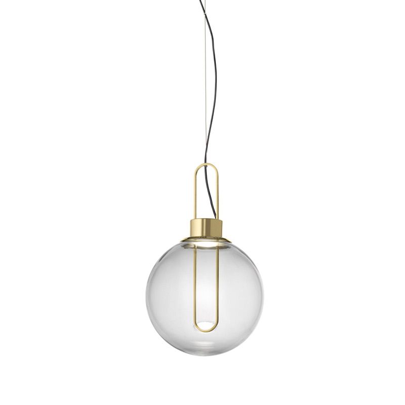 Sphere colgante modernista vidrio transparente 1 oro claro/cromo/oro rosa luz de techo colgante en luz blanca