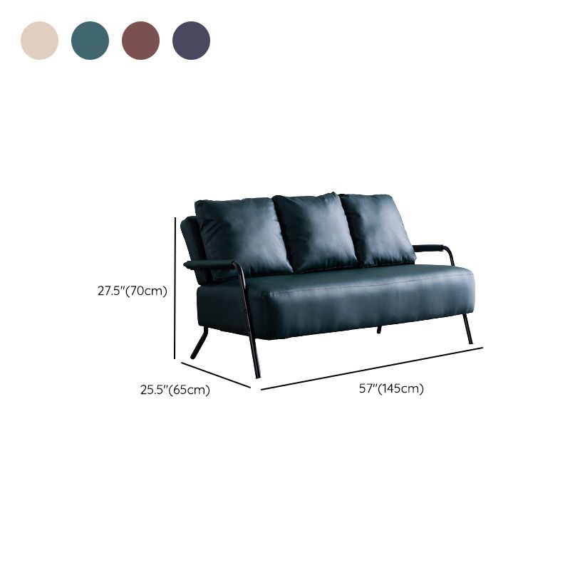 Contemporary Sofa with Bolster Pillows Metal with Four Legs Seating