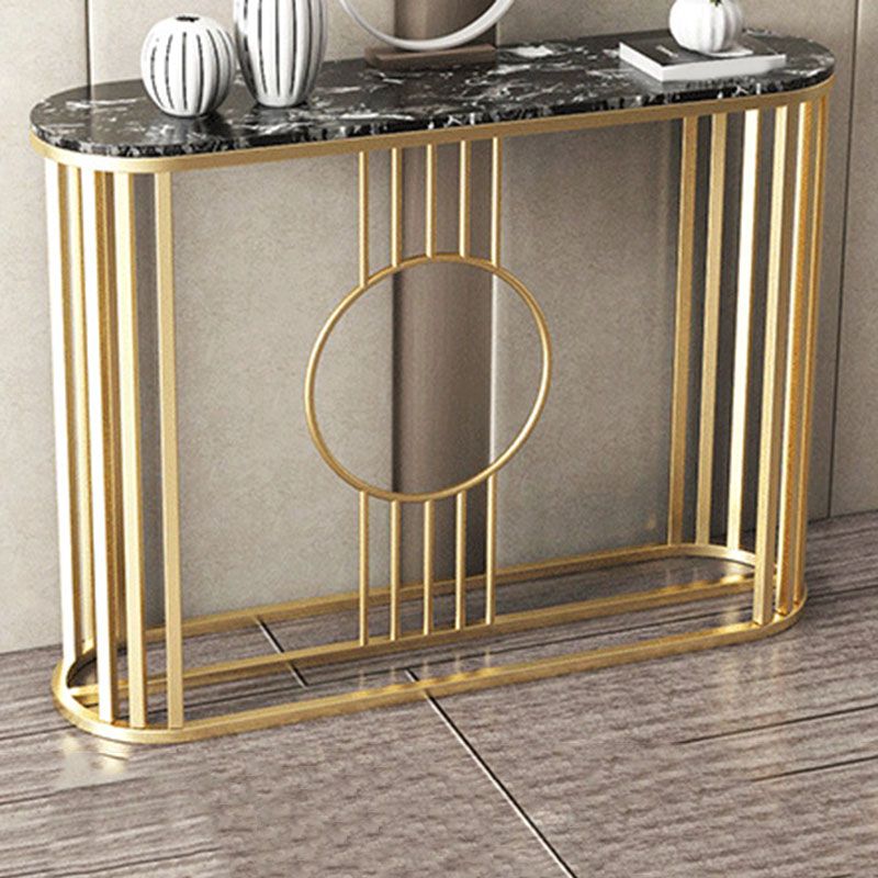 31.5" Tall Glam Console Table 1-shelf Marble Accent Table for Hall