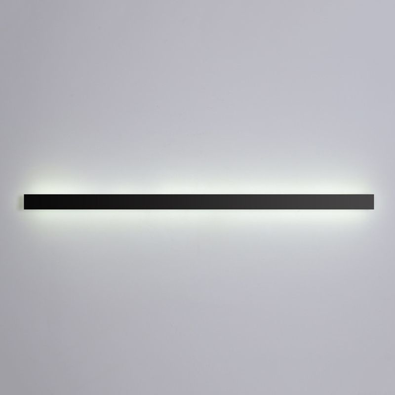Metal Linear Sconce Light Fixture Modern Style LED Black Wall Mount Light Fixture