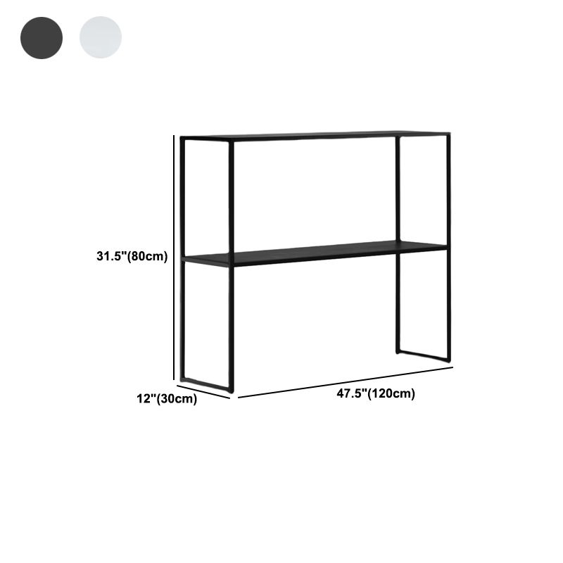 Contemporary Iron Console Table with Shelf and Sled Base,31 inch