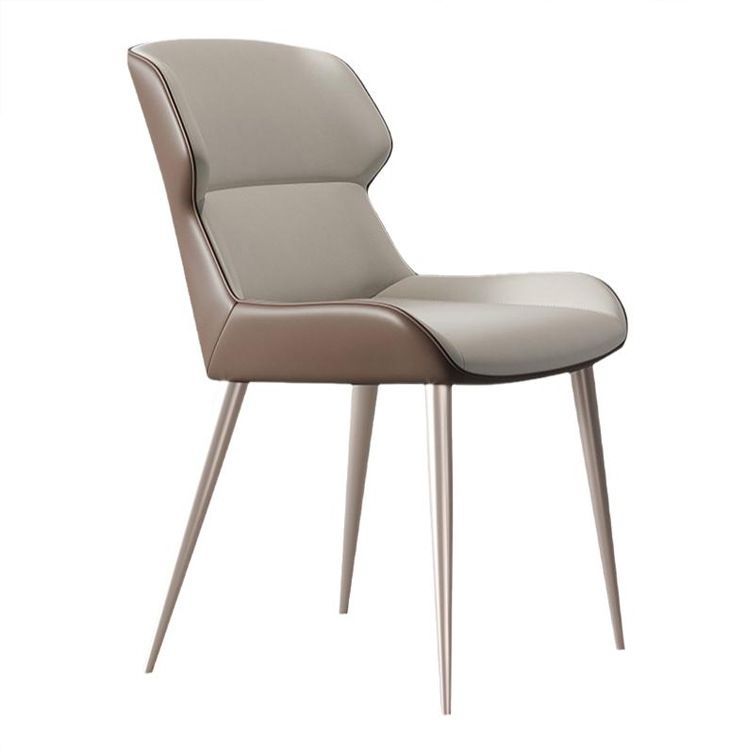 Modern Style Side Chair Metal Solid Back Dining Room Chair for Kitchen