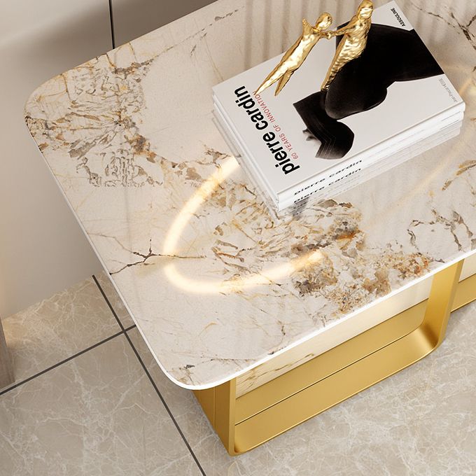 12 inch Wide Accent Table Rectangle Shape Stone Console Table for Hall