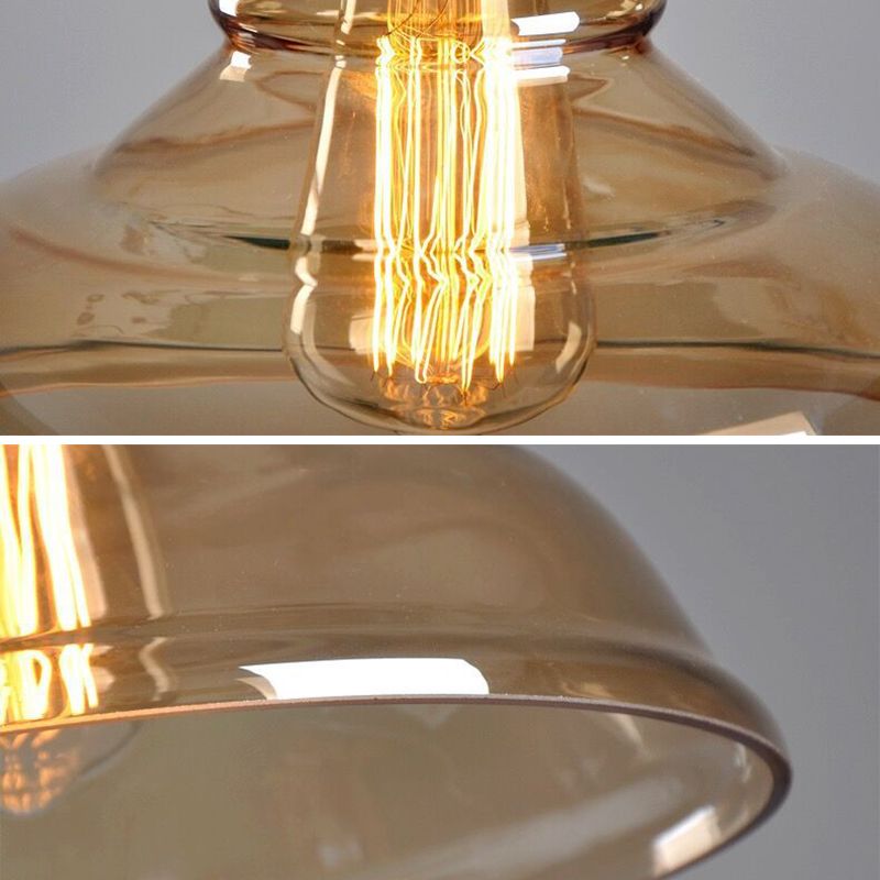 Lumo a sospensione geometrico retrò industriale lampada sospesa al coperto con tonalità di vetro