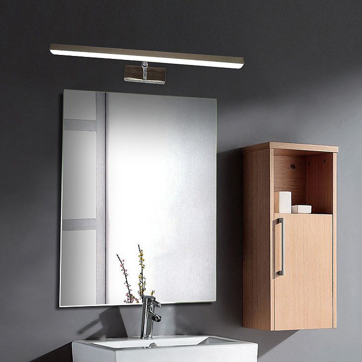 Arm Length Adjustable Minimalism LED Vanity Light Contemporary Style Stainless Steel Makeup Mirror Light with Acrylic Shade