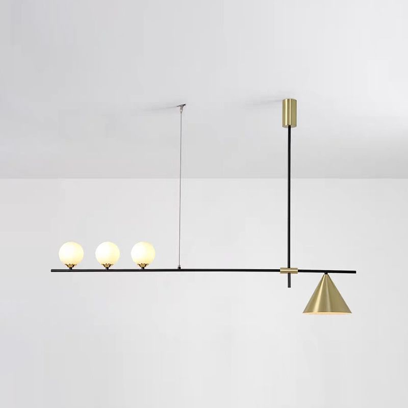 Einfachheit moderne Insel Hell weiße Glas Globus Schattenbeleuchtung für Esszimmer