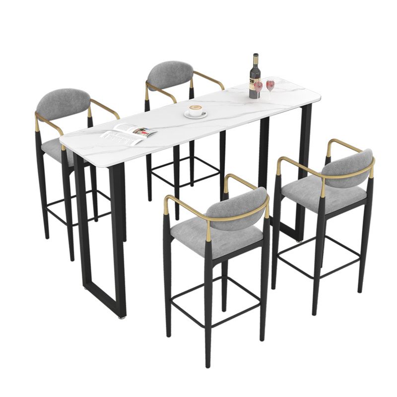 Industrial Pub Dining Set 1/3/5 Pieces Rectangular Bar Stool and Table Set