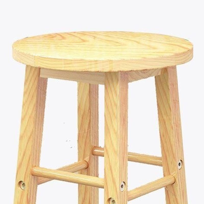 Industrial Wooden Counter Height Stools with Footrest Bar Stool