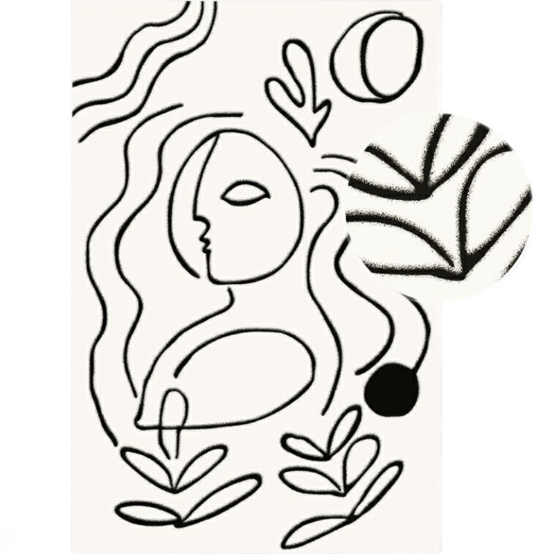 Apricot Simple Rug Blending Line Rug Non-Slip Backing Rug for Drawing Room