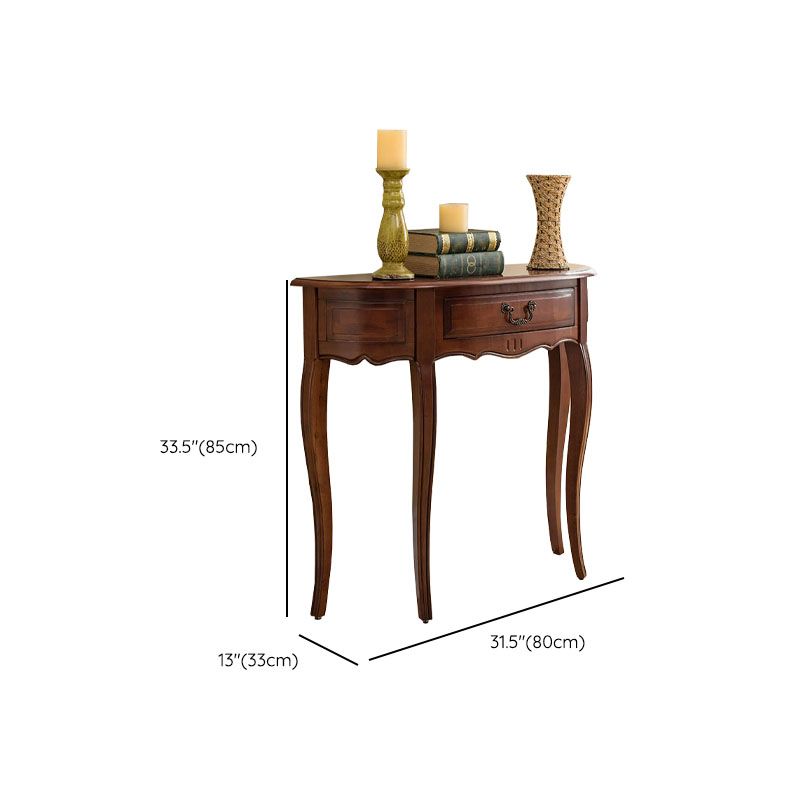 13 inch Wide Accent Table Mid-Century Modern Solid Wood Console Table