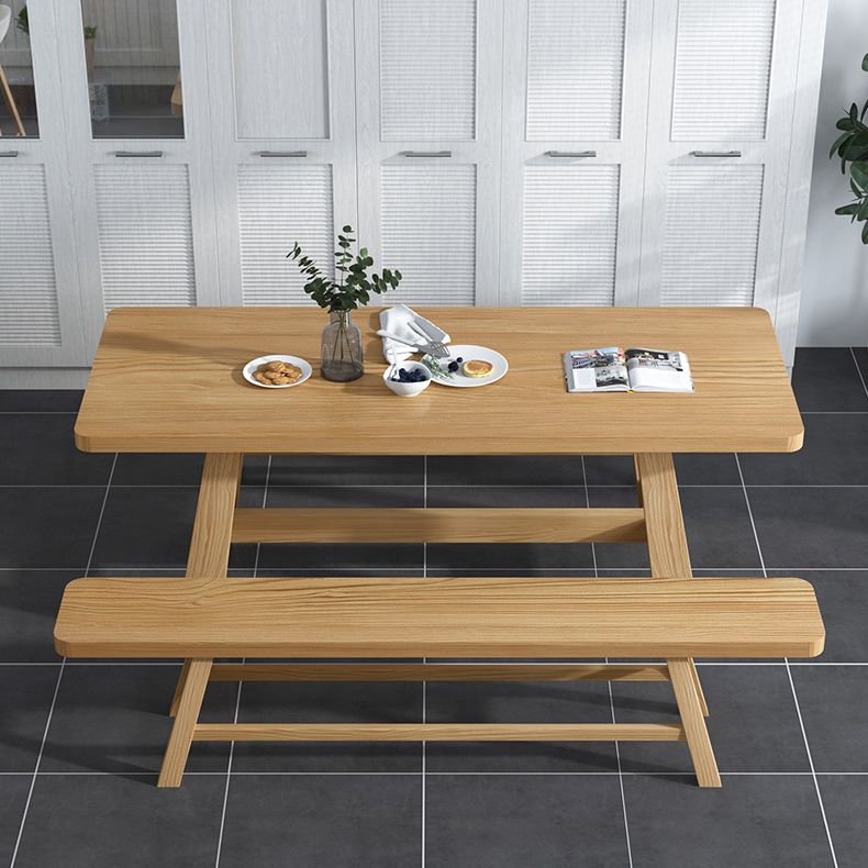Mesa de comedor rectangular moderno Mesa de comedor de madera sólida para la cocina para la cocina