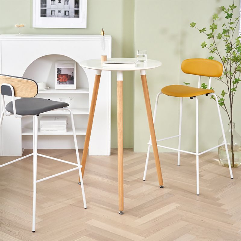 Beech Solid Wood Legs Bar Table Glam Round and Square Bar Table