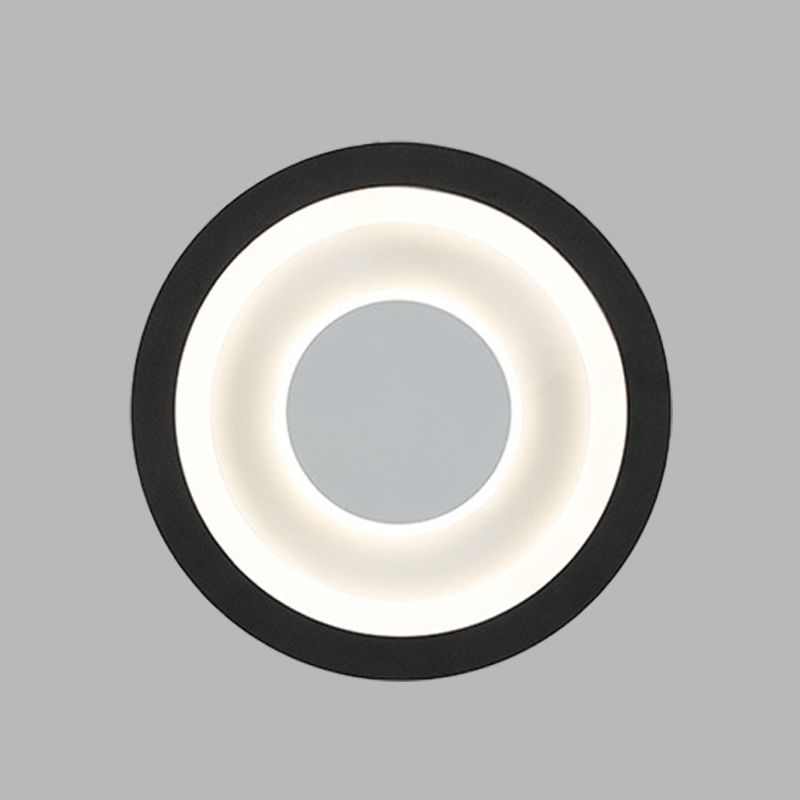 Lámpara de pared acrílica de LED de círculo blanco y negro para sala de estar para sala de estar para sala de estar