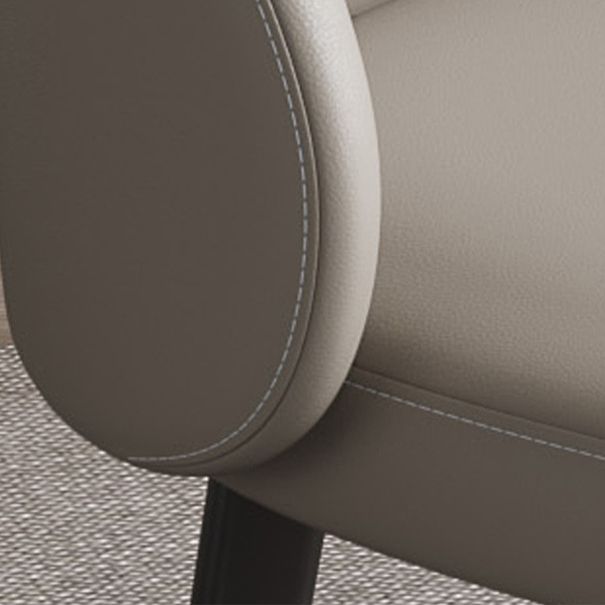 Faux Leather Kitchen Dining Chairs Contemporary Chairs with Black Metal Legs