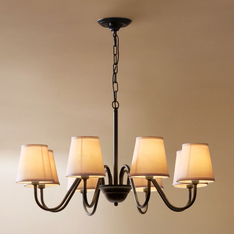 Multi-head hangende verlichtingsarmaturen Amerikaanse stijl kroonluchter hanglamp met stofschaduw