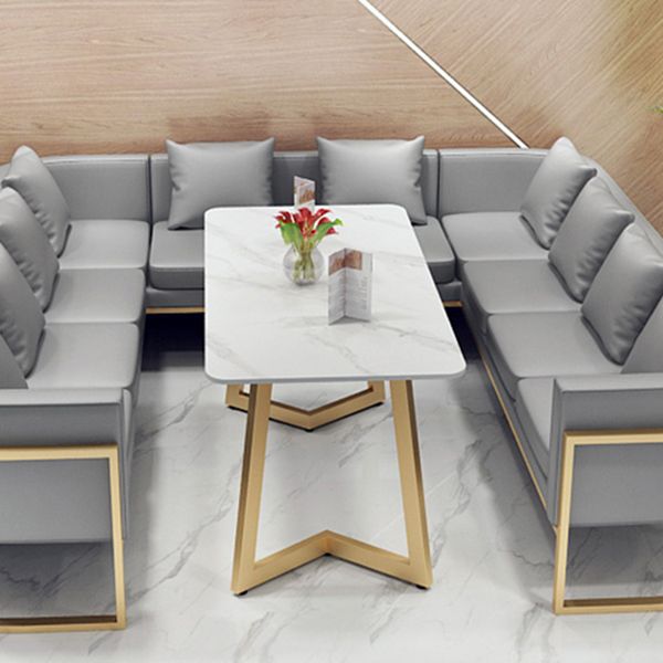Traditional Luxury Style Dining Table White Sintered Stone Table for Dining Room
