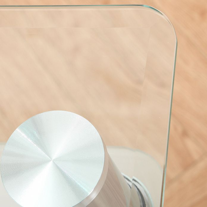 Metal Contemporary Dining Table Clear Glass Top Table for Dining Room