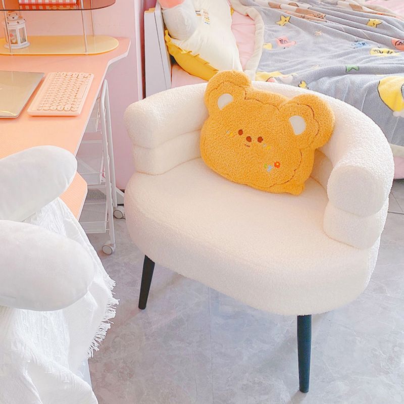 Sewn Pillow Back Chair Solid Color Upholstered Recessed Arms Chair