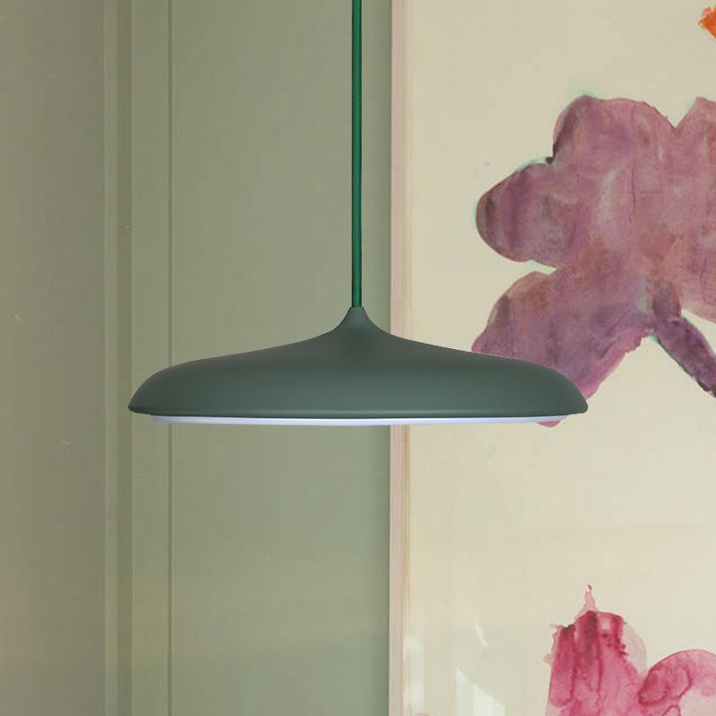 Scheibendecke Anhänger Licht Modernismus Metall 10 "/16" Dia 1 hellweiß/rosa/gelb hängende Lampe in warm/weiß